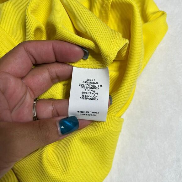 Not Yours To Keep Sunny Yellow Ribbed Midi Dress M Women - Picture 11 of 11